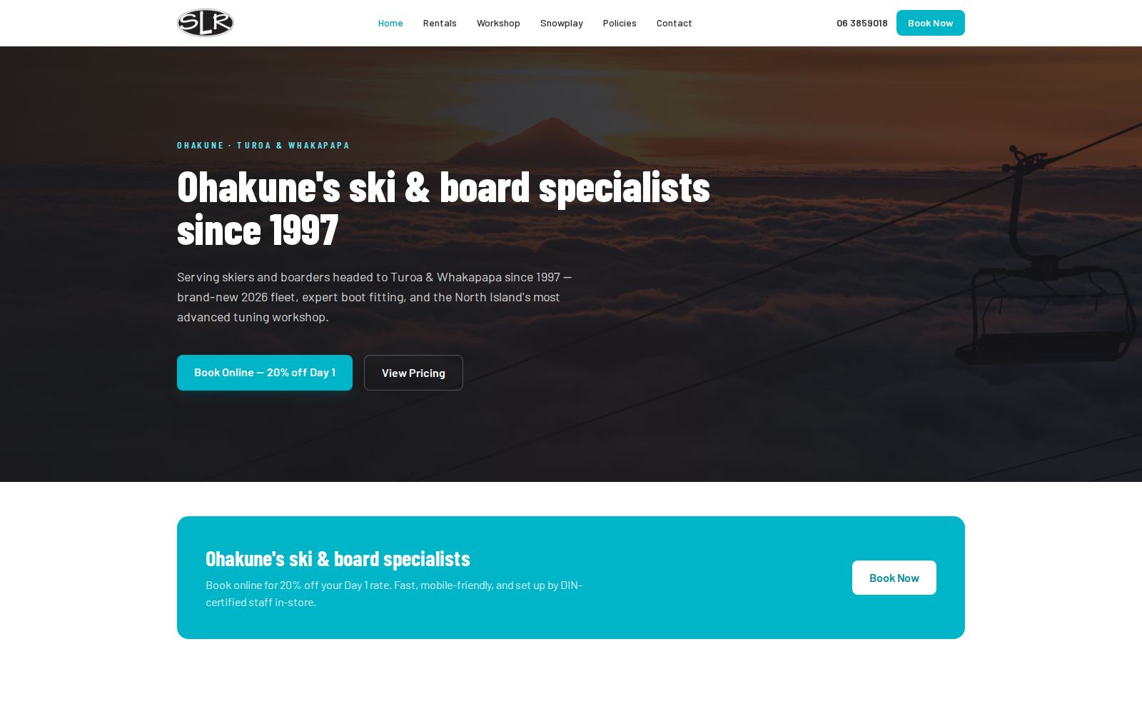 SLR Ohakune — website hero
