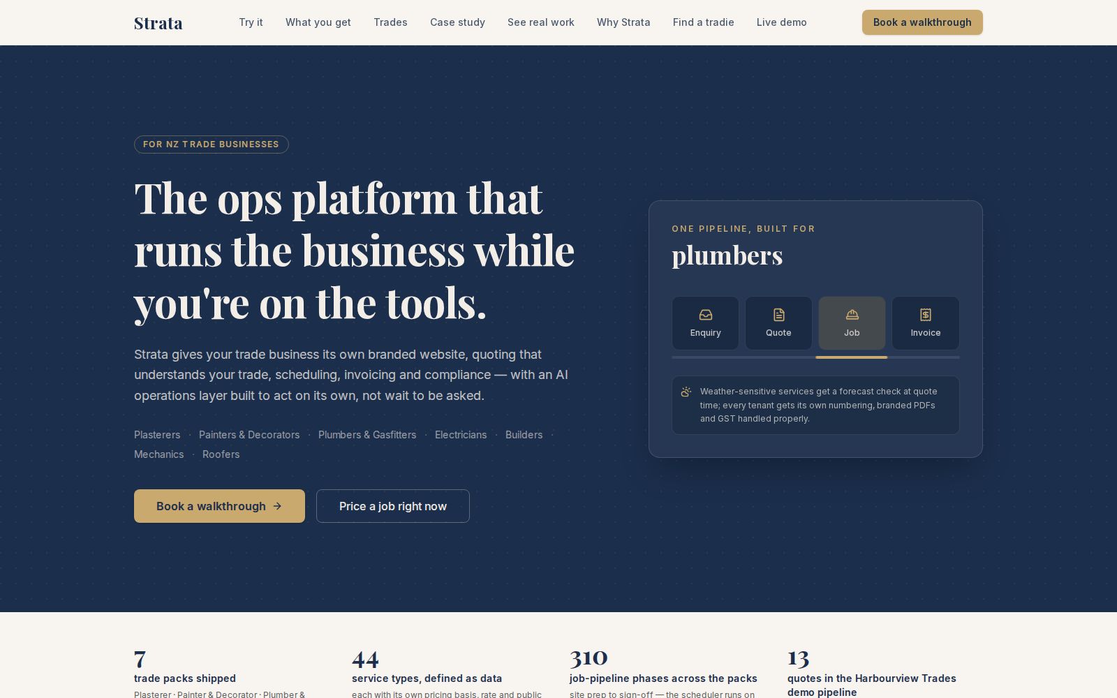 Strata — website hero
